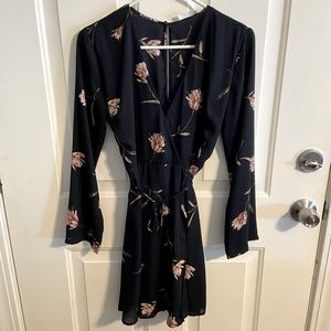 Floral Wrap Longsleeve Dress